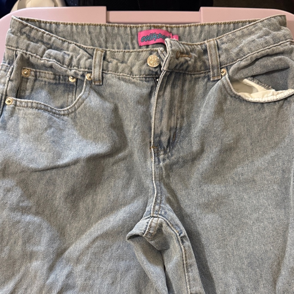 Edikted High Rise Light Gray Jeans